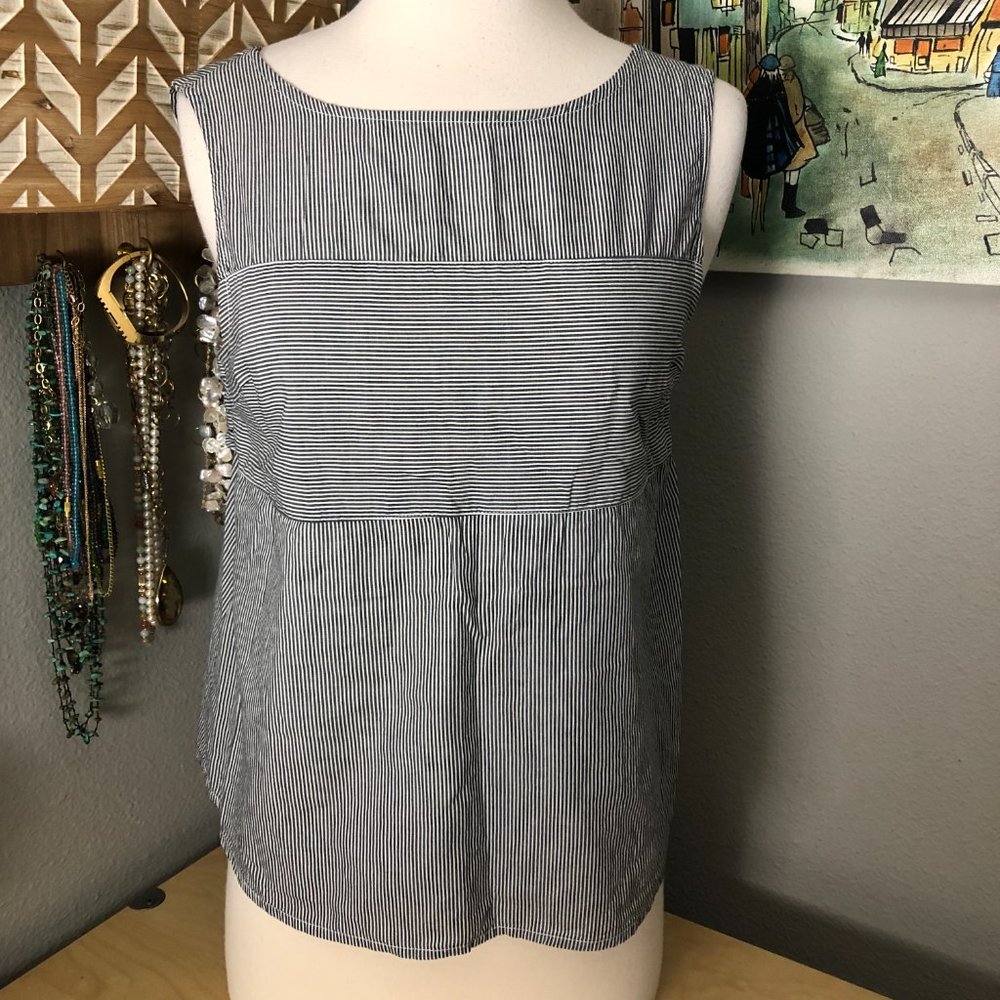 STELEN Naked Zebra Blouse Women’s size M Black White Sleeveless Lagenlook NEW